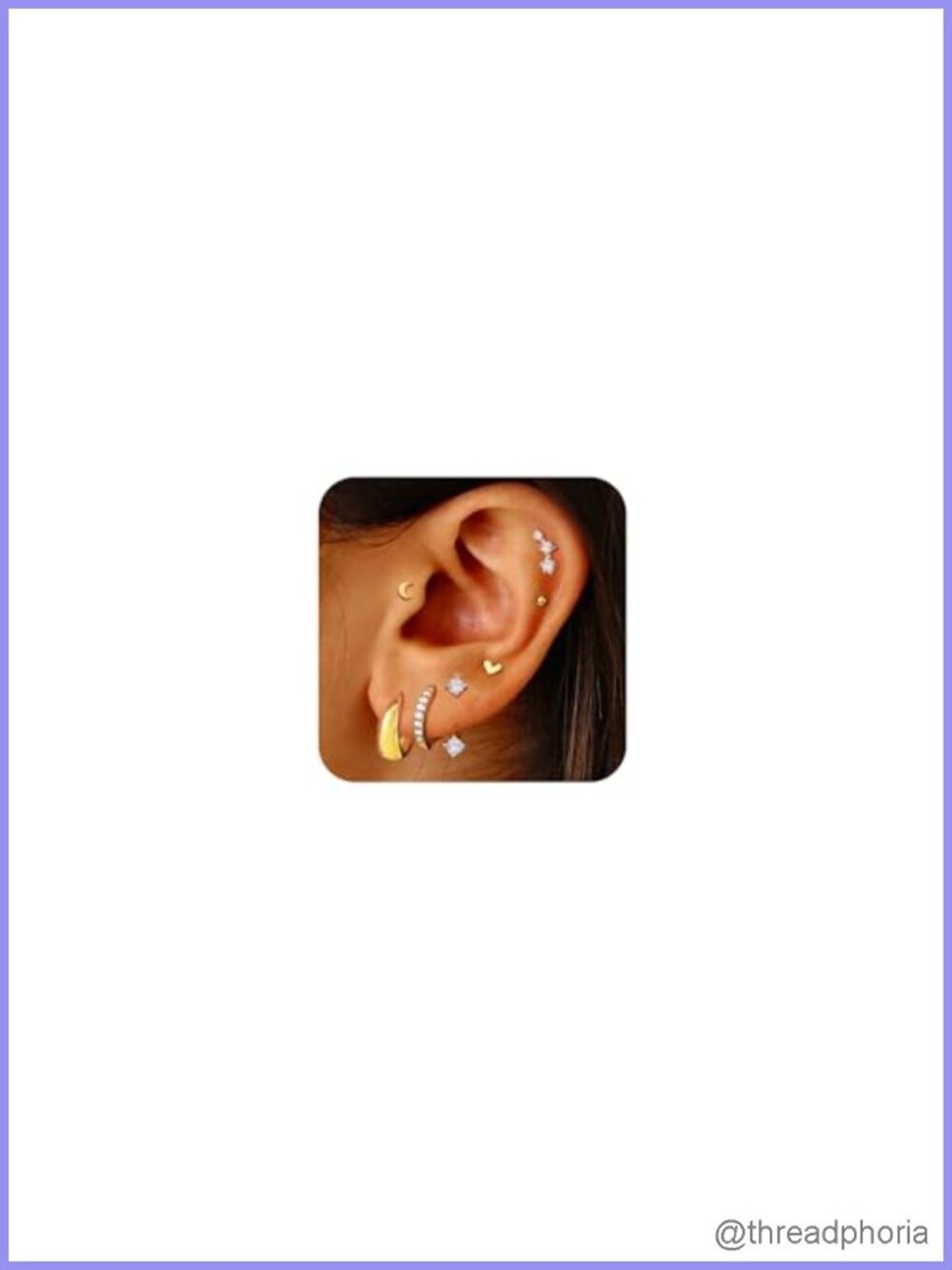 14K Gold Plated Huggie Hoop Stud Earrings Set for Women Twisted CZ Stainless